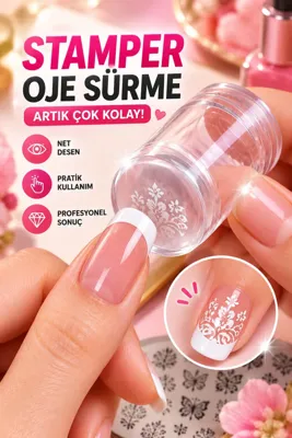 House Bird Şeffaf Silikon Nail Art Stamper Oje Baskı Aparatı Tırnak Desen Transfer Damgası Seti