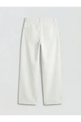 LC Waikiki Beyaz Straight Fit Kadın Jean Pantolon
