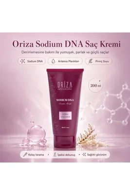 oriza Sodium DNA Serisi Saç Kremi | Onarıcı, Besleyici ve Yumuşatıcı / Kaş Wax Hediyeli /