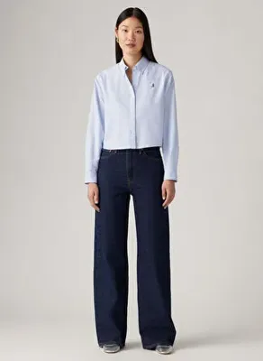 Levi's Levis Lacivert Kadın Straight Denim Pantolon RIBCAGE WIDE LEG H223 SHADED VIEW