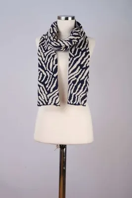 Sebir Moda Zebra Desenli Triko Atkı