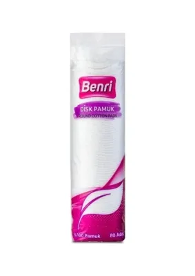 Benri 80 Adet Makyaj Temizleme Pamuğu Disk Pamuk Özelliği ile Hassas Ciltler İçin Uygun