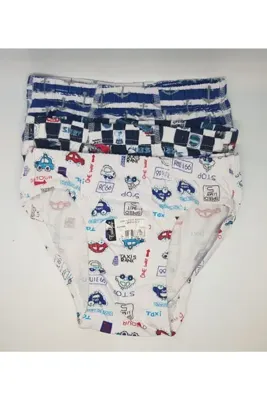 Tutku Çocuk Elastan Empirme Karışık Desenli Slip Külot 255 6'lı Paket-ASORTİ-9-10 Yaş