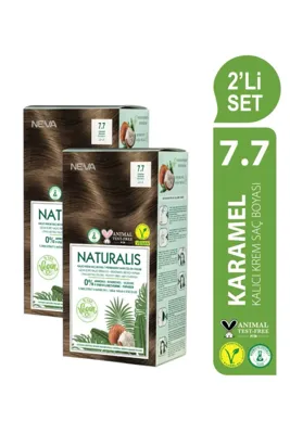 NEVA NATURALIS Amonyaksız 2'Lİ SET 7.7 KARAMEL Kalıcı Krem Saç Boyası Seti (VEGAN)