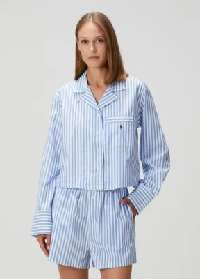 Polo Ralph Lauren-Lingerie Mavi Çizgili Pijama Takımı
