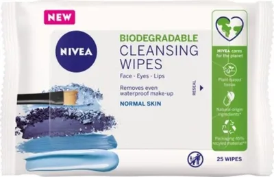 Nivea Nıvea 3'ü1 Arada Nazik Makyaj Temizleme Mendilleri (25 Adet),kuru Ciltler,yüz ve Göz Için,suya Dayanıklı Maskara ve Makyaj Temizleme