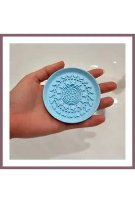 Genel Markalar 3D Baskı Makyaj Fırçası Temizleme Pedi - Desenli Aparat-Kırmızı