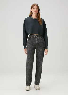 Golden Goose Antrasit Çiçekli Jean Pantolon
