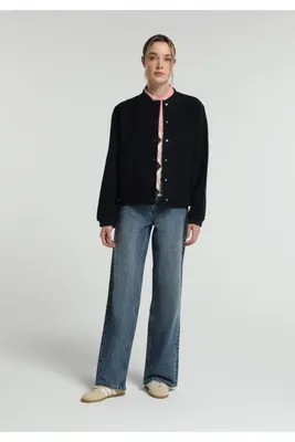 Colins Wide Leg Fit Yüksel Bel Geniş Paça Kadın Mid İndigo Denim Jean Pantolon