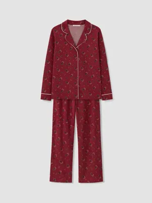 LCW DREAM Gömlek Yaka Desenli Kadın Pijama Takımı