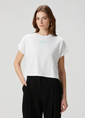 Balmain Beyaz Logolu T-shirt
