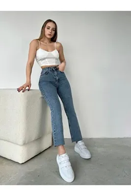 Aida Fashion Mom fit kesik paça