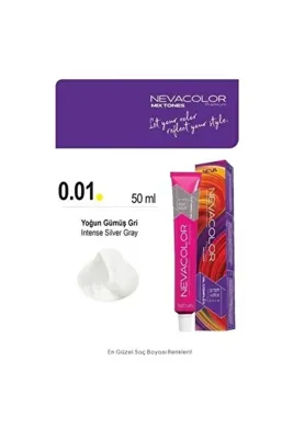 Bilichome Nevacolor Tüp Boya 50ml. 0-01 Yoğun Gümüş Gri