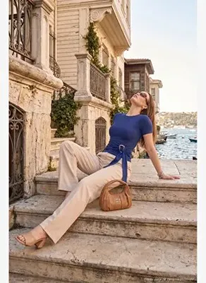 Lela Toka Detaylı Fitted Fit Kayık Yaka Bluz Kadın BLUZ 5862707