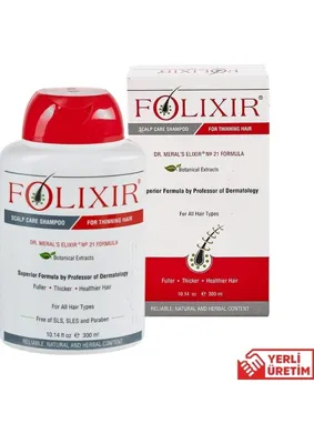 Folixir Dökülme Karşıtı Saç Şampuanı 300 ml Kadın ve Erkek Kullanımı için Uygun