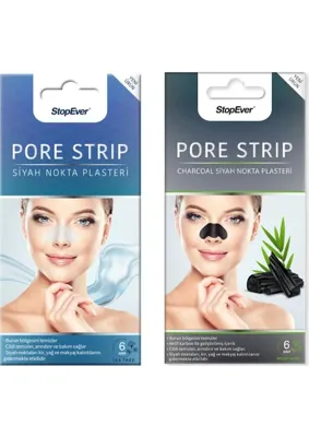 Str Store Pore Strip Siyah Nokta Bandı – 2'li Paket (Charcoal + Tea Tree) | Siyah Nokta Karşıtı | Gözenek Temizleyici | Aktif Karbon & Çay Ağacı Özlü | 12 Adet