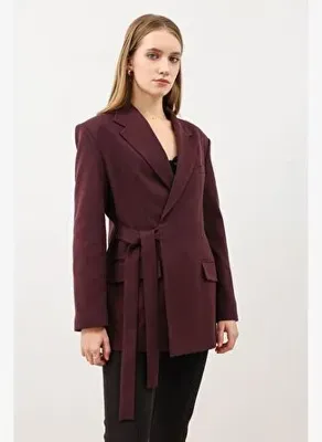Antioch Bordo Kuşaklı Kadın Blazer