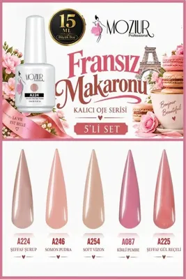 Moziur Fransız Makaronu Kalıcı Oje Serisi 15ml Büyük Boy