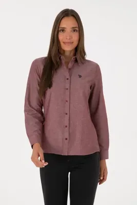 U.S. Polo Assn. Kadın Bordo Uzun Kollu Basic Gömlek 50316711-VR014