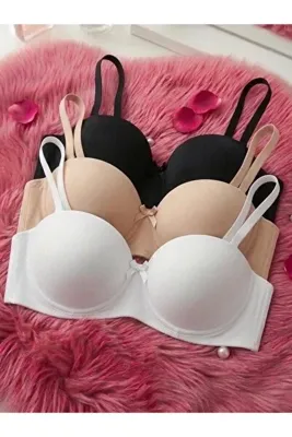 FeraShowroom Lotus Dolgusuz Sütyen Balenli Toparlayıcı - 3'lü Sütyen