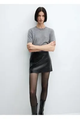 MANGO Woman Siyah Kadın  Etek 67190482