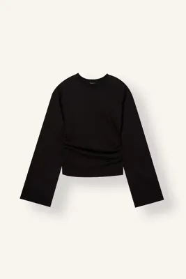 Defacto Slim Fit Büzgülü Geniş Kollu Basic Tişört