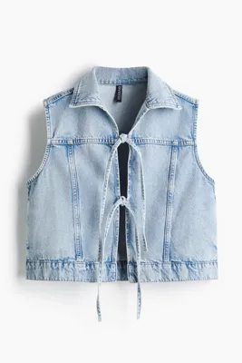 H&M Önden Bağlanan Kot Yelek