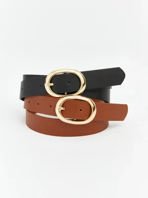 LCW ACCESSORIES Deri Görünümlü Kadın Kemer 2'li