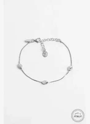 So Chic Eleonora İtalyan 18 Ayar Beyaz Altın Kaplama 19 Cm Gümüş Bileklik