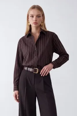 VAGGON Çizgili Oversize Gömlek