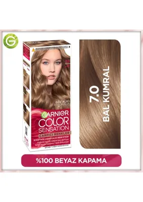 Garnier Çarpıcı Renkler Kalıcı Krem Saç Boyası 7.0 Bal Kumral – Amonyaksız Formül, Yoğun Parlaklık ve Tam Beyaz Kapatma