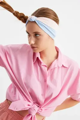 Butikgiz Kadın Fenomen Style Pamuklu Penye, Kaymaz, Yumuşak, Esnek, Saç Bandı Bandana