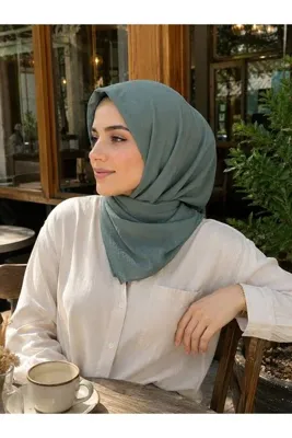 Genel Markalar Tesettür Kadın Bambu Kraş Eşarp - Yeşil