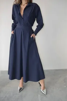 Swass Poplin Kloş Cepli Etek