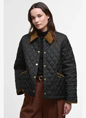 Barbour Icons Cropped Liddesdale Kapitone Ceket BK91 Black/Classic