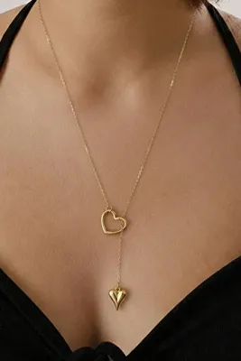 M Miel Kadın gold kalp y kolye dekolye kolye