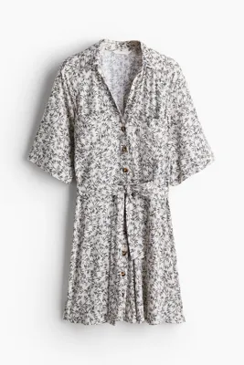H&M Kuşaklı Gömlek Elbise