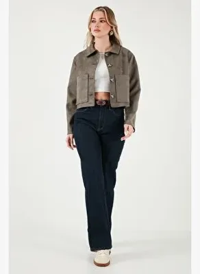 Lela Regular Fit Klasik Yaka Süet Dokulu Cep Detaylı Ceket Kadın CEKET 6524992