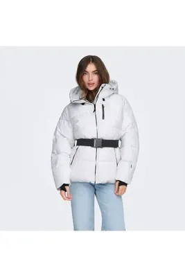 ONLY Harper Life Belted Premium Kadın Beyaz Mont (15352040-BW)