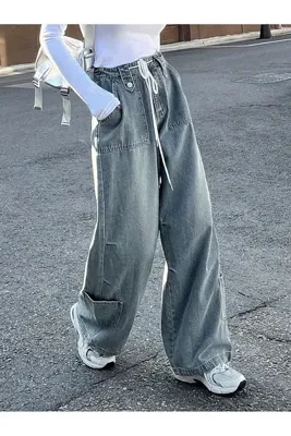 Gofeel Mavi Cep Detaylı Loose Fit Jean Pantolon