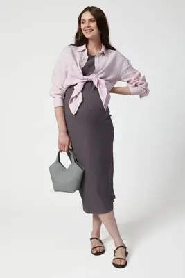 Stylethebump Camille Hamile Elbise Antrasit
