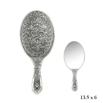 mikudesign 925 Ayar Gümüş Gül Motifli El Aynası
