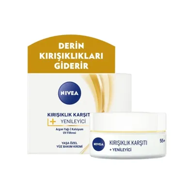 NIVEA Nivea Yüz Kremi Kırışıklık Karşıtı + Yenileyici 55+ 50 ml