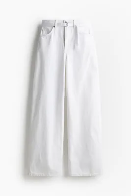 H&M Kemerli Geniş Kot Pantolon