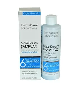 Dermaderm Mavi Serum Şampuanı Güçlendirici Biotin Keratin 250ML
