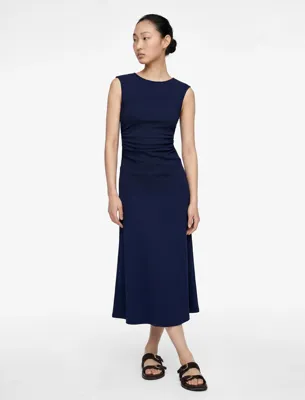 Koton Kolsuz Bisiklet Yaka Slim Fit Maxi Elbise