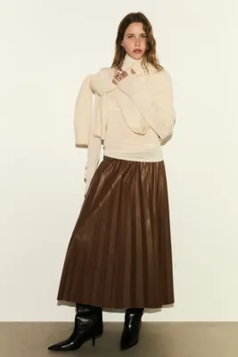H&M Kaplamalı ve Pliseli Etek