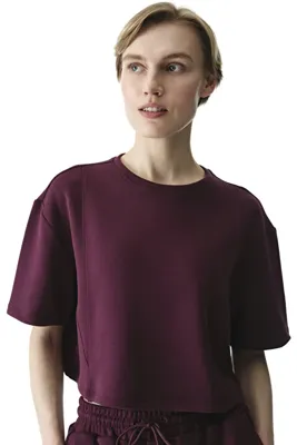 Penti Bordo İpeksi Dokunuş Silky Touch Dikiş Detaylı Bisiklet Yaka Tişört