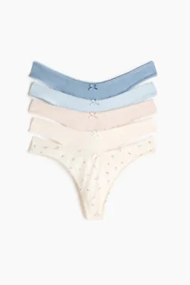 H&M 5'li Pamuklu Thong Külot