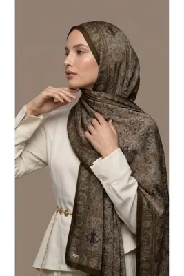 ls luvensara Desenli İpek Şal (%70 Modal- %30 İpek)